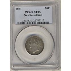 Nfld 1873 20¢ PCGS XF45.  Tough issue for grade.