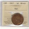 Image 1 : 1917 1¢ ICCS MS63RD.  Nice clean fields.