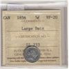 Image 1 : 1858 5¢ Lg Date ICCS VF20.  A problem free example.