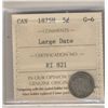 Image 1 : 1875H 5¢ Lg Date ICCS G6.  Affordable grade.  Key date.