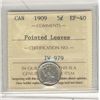 Image 1 : 1909 5¢ Ptd Lvs ICCS EF40.