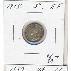 1915 5¢ EF.  (PBA)  Sharp example.