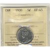 Image 1 : 1930 5¢ ICCS EF45.  Some lustre remaining.