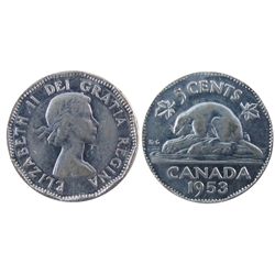 1953 5¢ SF Mule ICCS EF40.  Designated with typical scratch.