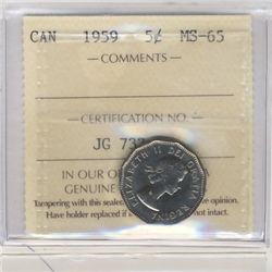 1959 5¢ ICCS MS65.