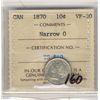 Image 1 : 1870 10¢ Nar 0 ICCS VF30.
