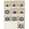 Image 1 : 1967(4) 10¢, 25¢(1) & $1(5) all ICCS SP66.  Lot of 10 coins.