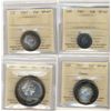 Image 1 : 1967 10¢, 25¢, 50¢ & $1 all ICCS SP67.  Lot of 4 coins some with Cameo to Heavy Cameo designations.