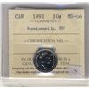 Image 1 : 1991 10¢ ICCS MS66 NBU.