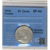 Image 1 : 1910 25¢ CCCS EF40.