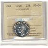 Image 1 : 1948 25¢ ICCS MS64.