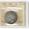 Image 1 : 1949 50¢ ICCS MS63.  Attractive tones.