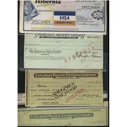 Canada Pacific Express Company Checks. Includes 10 Specimen examples, two different Travelers Checks