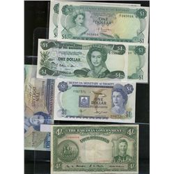British Commonwealth Banknotes. Includes 1936 Bahamas Gov’t 4 Shilling P#9A, VF+, 1985-93 East Carib
