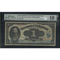 Gov’t of Newfoundland $1 NF-12d #A285818 PMG VG10.