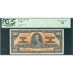 1937 $50 BC-26b #BH2603744, PCGS CH AU58.