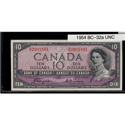 1954 $10 BC-32a #DD2901891. Original AU/UNC example.