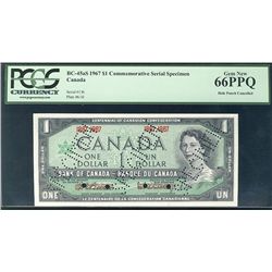 1967 $1 BC-45aS Specimen PCGS Gem UNC66PPQ.