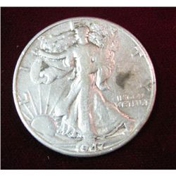 89. 1947 D Walking Liberty Half Dollar. VG-8. In National