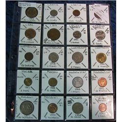 175. (20) World Coins from Lesotho, Liberia, Libya, Lithuania, Luxembourg, Macau,