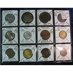 188. (12) World Coins from French Cameroon, Dafur, Guernsey,