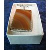 Image 1 : 207. Rectangular Cut Brazillian Agate in Sterling Silver Mount. New
