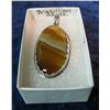 Image 1 : 212. Brazillian Agate Banded Oval Sterling Silver Mount.