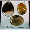 Image 1 : 220. (3) Montana Agate Cabs. 1 tear drop & 2 oval.