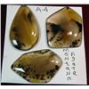 Image 2 : 223. (3) Montana Agate Cabs. 1 tear drop, & 2 free form.