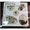 Image 1 : 226. (5) Montana Agate Cabs. 2 round, 1 oval, & 2 free form.
