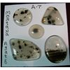 Image 2 : 226. (5) Montana Agate Cabs. 2 round, 1 oval, & 2 free form.