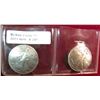 Image 1 : 249. (2) 1935 Replica Walking Liberty Half Dollars, domed, and made into buttons