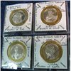 Image 1 : 272. Four Queens Casino set of Four $10 Bi-metallic Gambling Tokens.