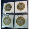 Image 2 : 272. Four Queens Casino set of Four $10 Bi-metallic Gambling Tokens.