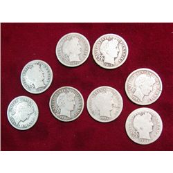 285. 1902P, 05P, 06P, 08P, D, 13P, 14P, & 16P Barber Dimes. G-4.