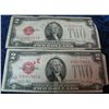 Image 1 : 335. (2) Series 1928G $2 U.S. Notes. Circ.
