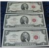 Image 1 : 337. (3) Series 1963 $2 U.S. Notes. Grades up to AU.