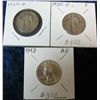 Image 1 : 543. 1929D G, 30S VG, & 32P Brilliant Unc U.S. Quarters.