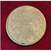 Image 1 : 547. 1866 U.S. Two Cent Piece. F-VF with reverse scratches.