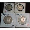 Image 1 : 563. 1942D F-12 & 43P EF Nickels; 1982S & 87S Proof Half Dollars.