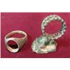 Image 1 : 612. Men's Sterling Silver Ring missing set & a Ladies'
