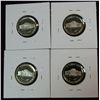 Image 2 : 838. 1991S, 92S, 93S & 94S Jefferson Nickels. Proof.