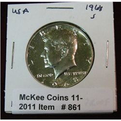 861. 1968S Kennedy Half Dollar. Proof