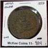 Image 1 : 894. 1857 Bank of Upper Canada Penny Token. Br. Unc.