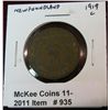 Image 1 : 935. 1919c New Foundland Cent. EF.