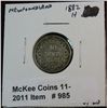 Image 1 : 985. 1882H  New Foundland 10-Cents. VF. Cat. $225.00