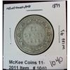 Image 1 : 1040. 1899  New Foundland 50-Cents. VF Cat. $85.00.