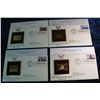 Image 1 : 1478.  (4) 1999 20th Century American Trains 22K Gold First Day Covers