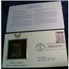 Image 1 : 1491. 2000 Louis Nevelson 22K Gold Stamp Cover