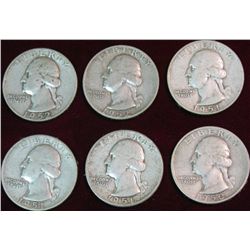 1530. 1950S, 51P, 51D, 51S, 52P, 52D Silver Washington